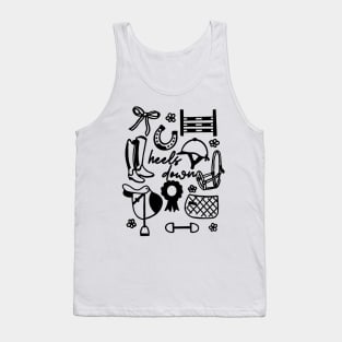 “Heels Down” Equestrian Doodles Tank Top